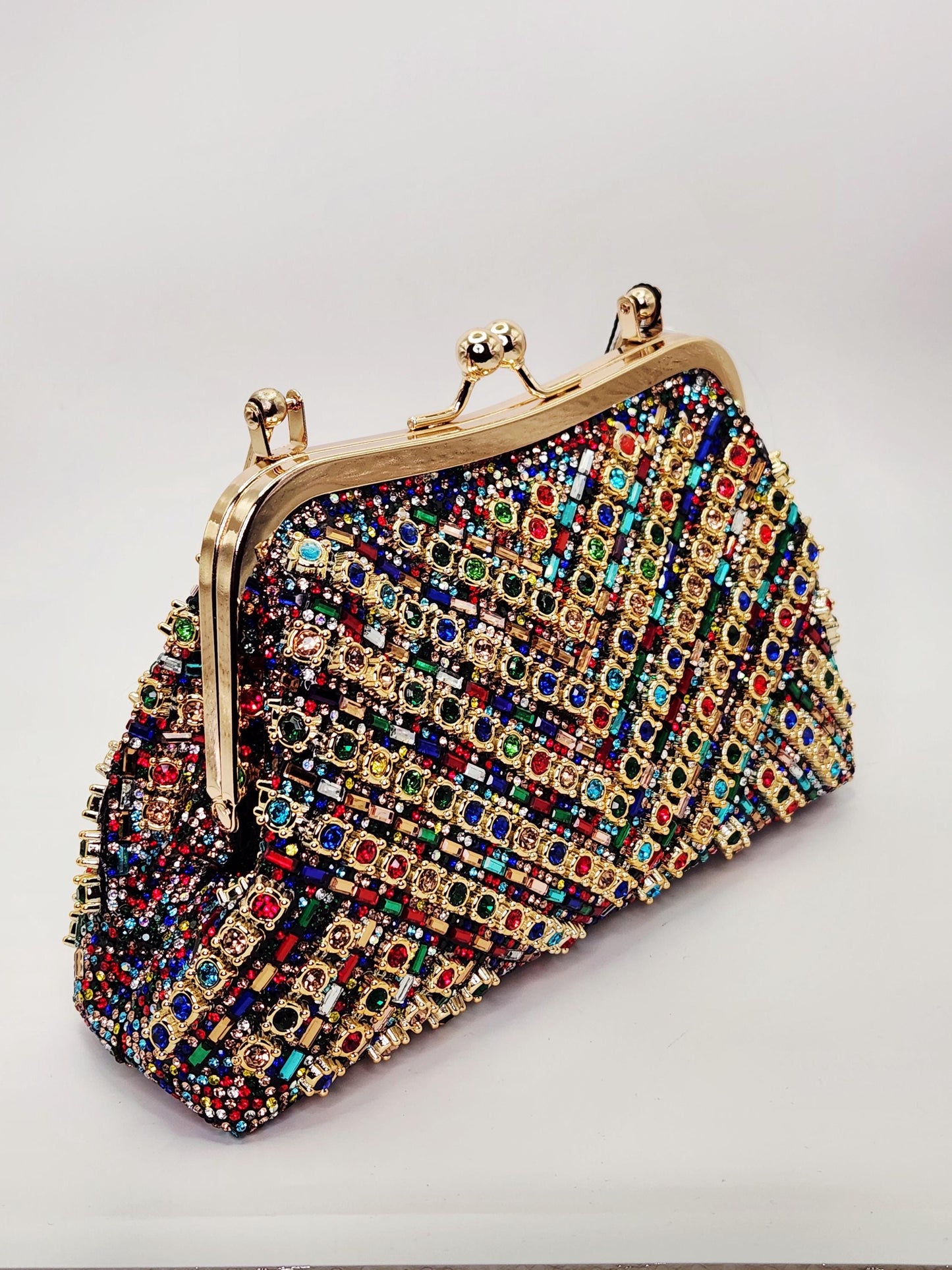 Charm & Dazzle Top Handle | Mosaic Jeweled Handbag | Radiant Crystal Evening Purse | Formal Bag | Special Occasion Clutch