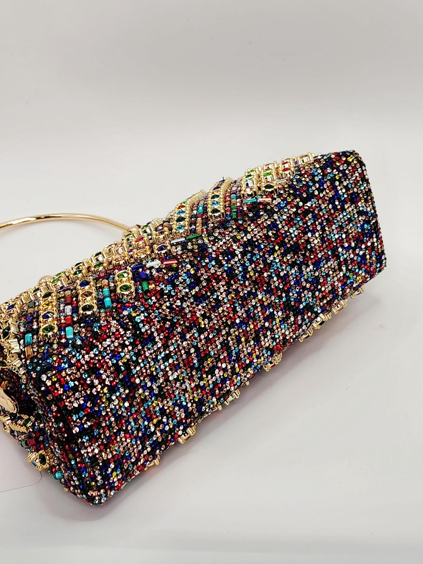Charm & Dazzle Top Handle | Mosaic Jeweled Handbag | Radiant Crystal Evening Purse | Formal Bag | Special Occasion Clutch