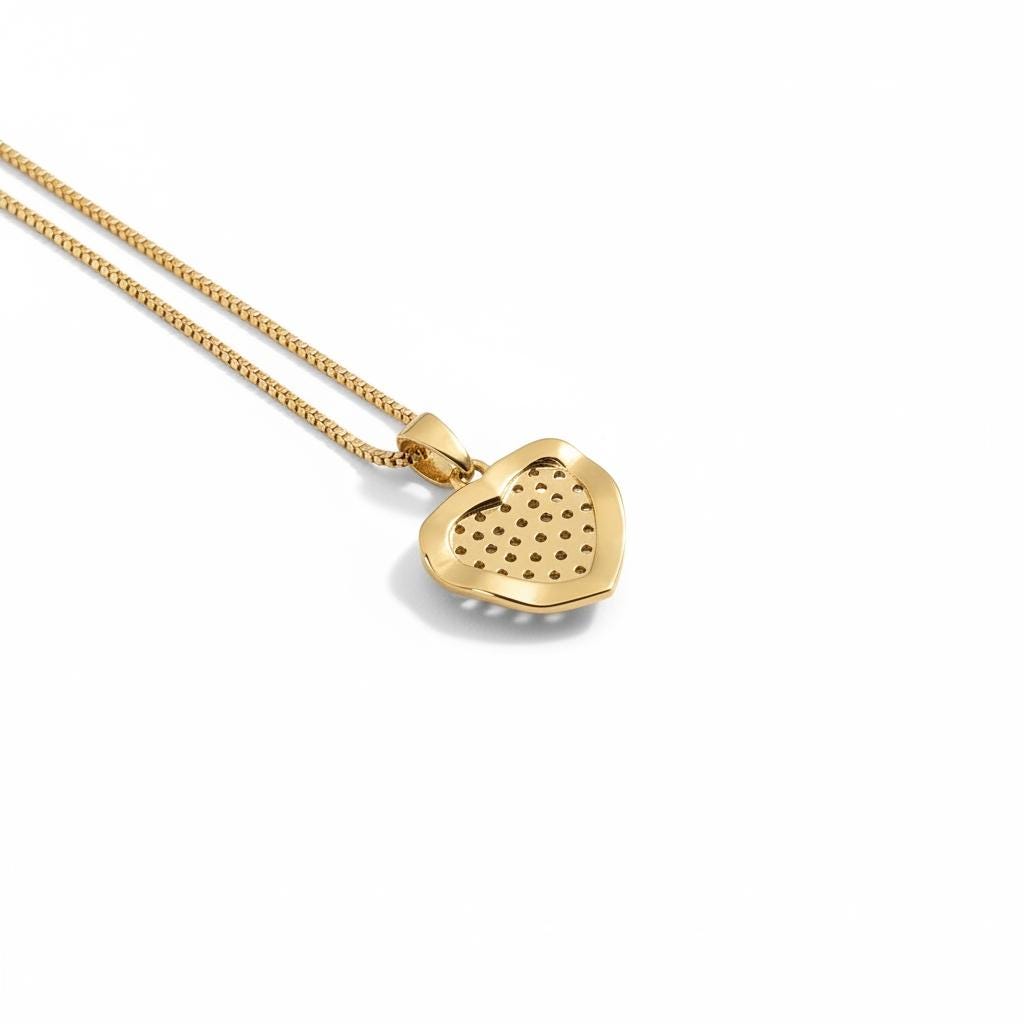 18k Gold Filled Pave Necklace | Sparkling Cubic Zirconia Heart Pendant | Waterproof Tarnish Resistant Jewelry | Romantic Gift for Her