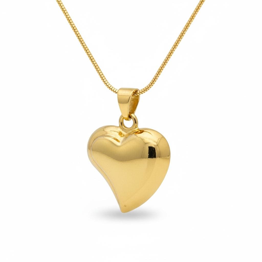18K Gold Filled Heart Necklace • Dainty Gold Heart Pendant • Water Resistant Minimalist Jewelry • Valentine's Day, Birthday Gift