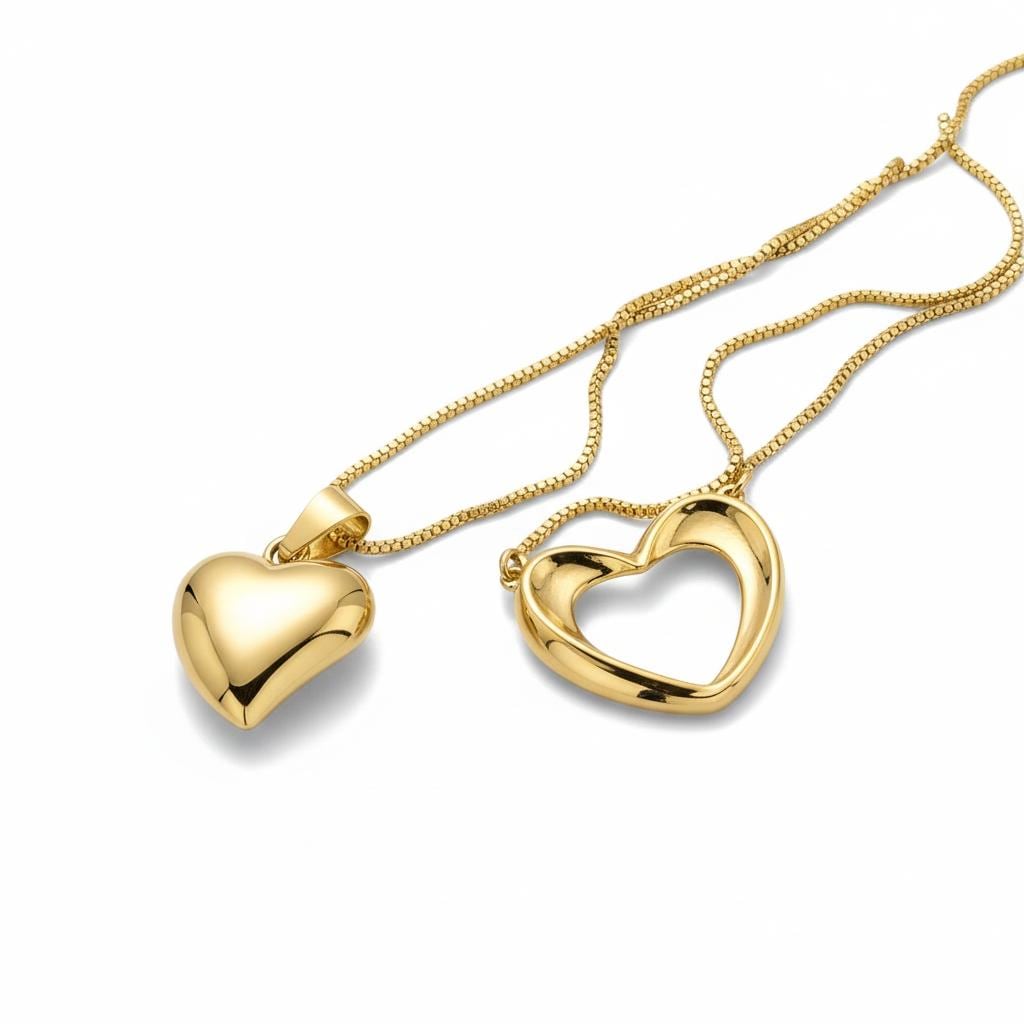 18K Gold Filled Heart Necklace • Dainty Gold Heart Pendant • Water Resistant Minimalist Jewelry • Valentine's Day, Birthday Gift