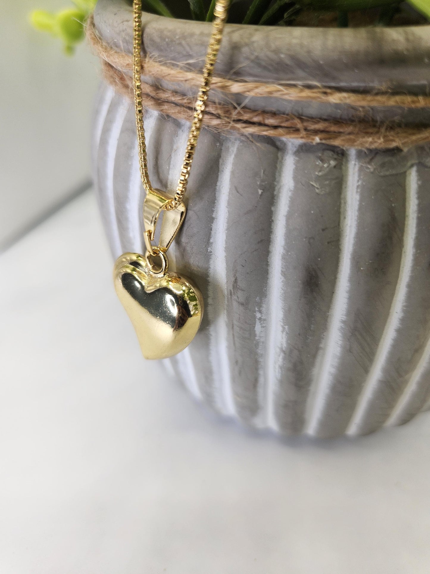 18K Gold Filled Heart Necklace • Dainty Gold Heart Pendant • Water Resistant Minimalist Jewelry • Valentine's Day, Birthday Gift