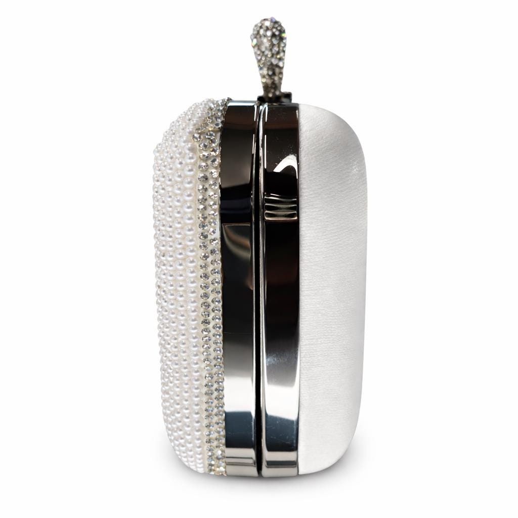 Sparkling Pearl and Rhinestone Bridal Clutch I Do Mrs or Bride
