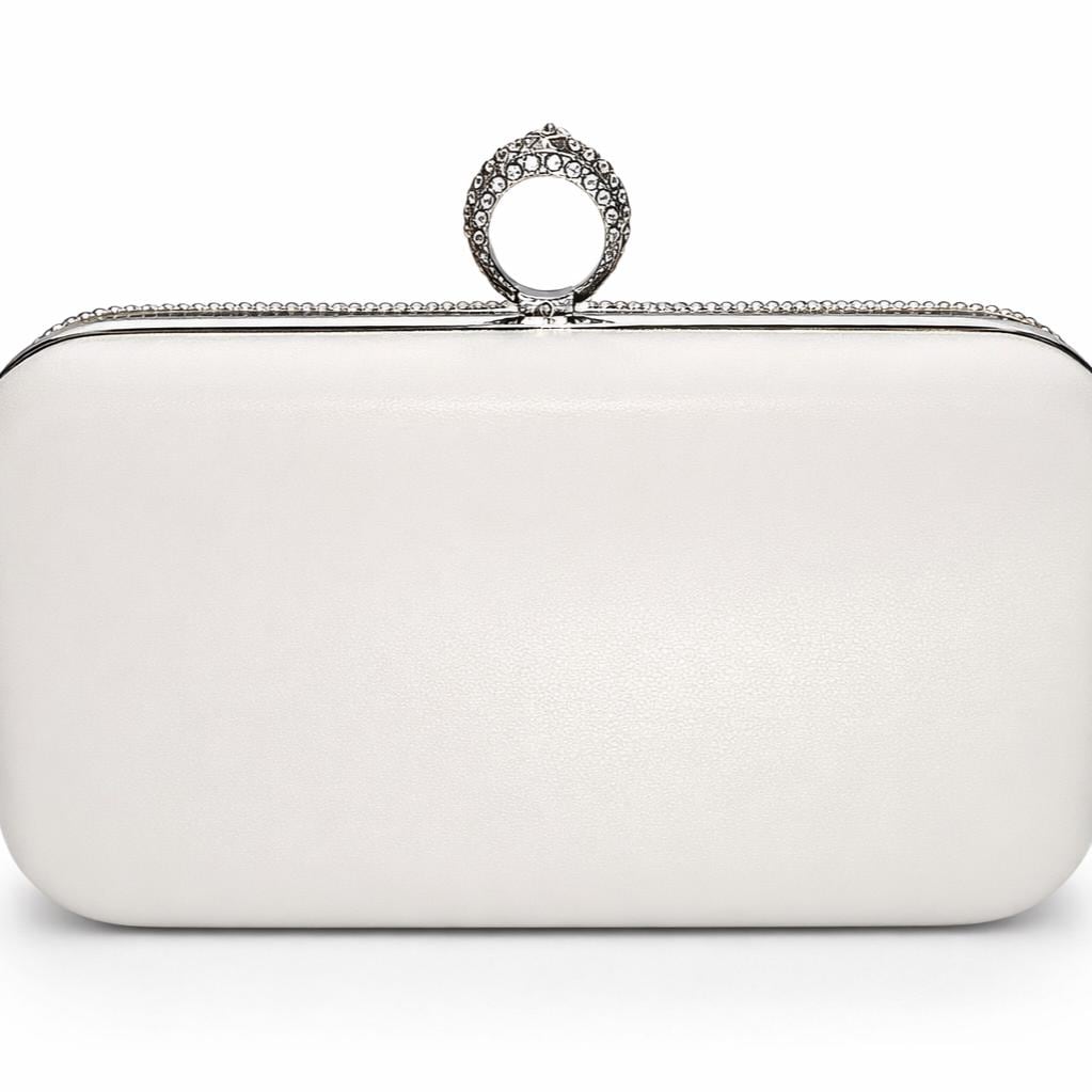 Sparkling Pearl and Rhinestone Bridal Clutch I Do Mrs or Bride