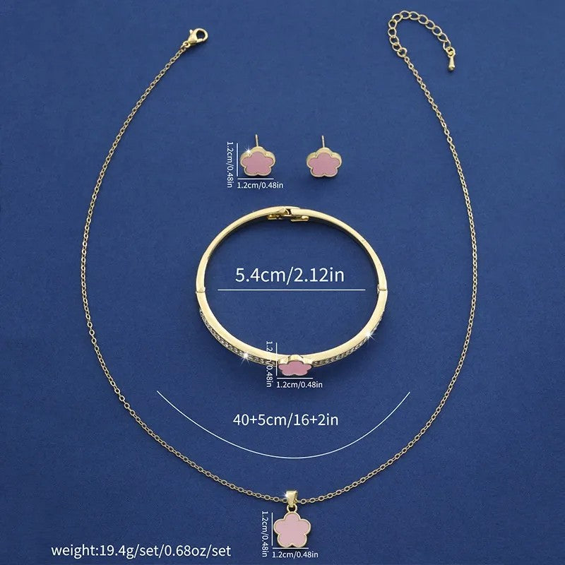 Five Petal 3 Piece Jewelry Set