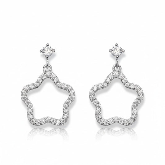 Lucky Clover Cubic Zirconia Drop Earrings