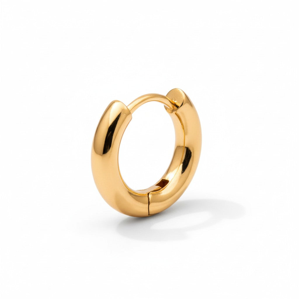 Minimalist 14MM Gold Plated Hoop Earrings