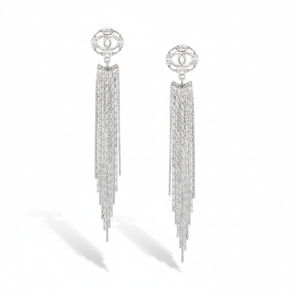 Sparkle Cubic Zirconia Tassel Earrings