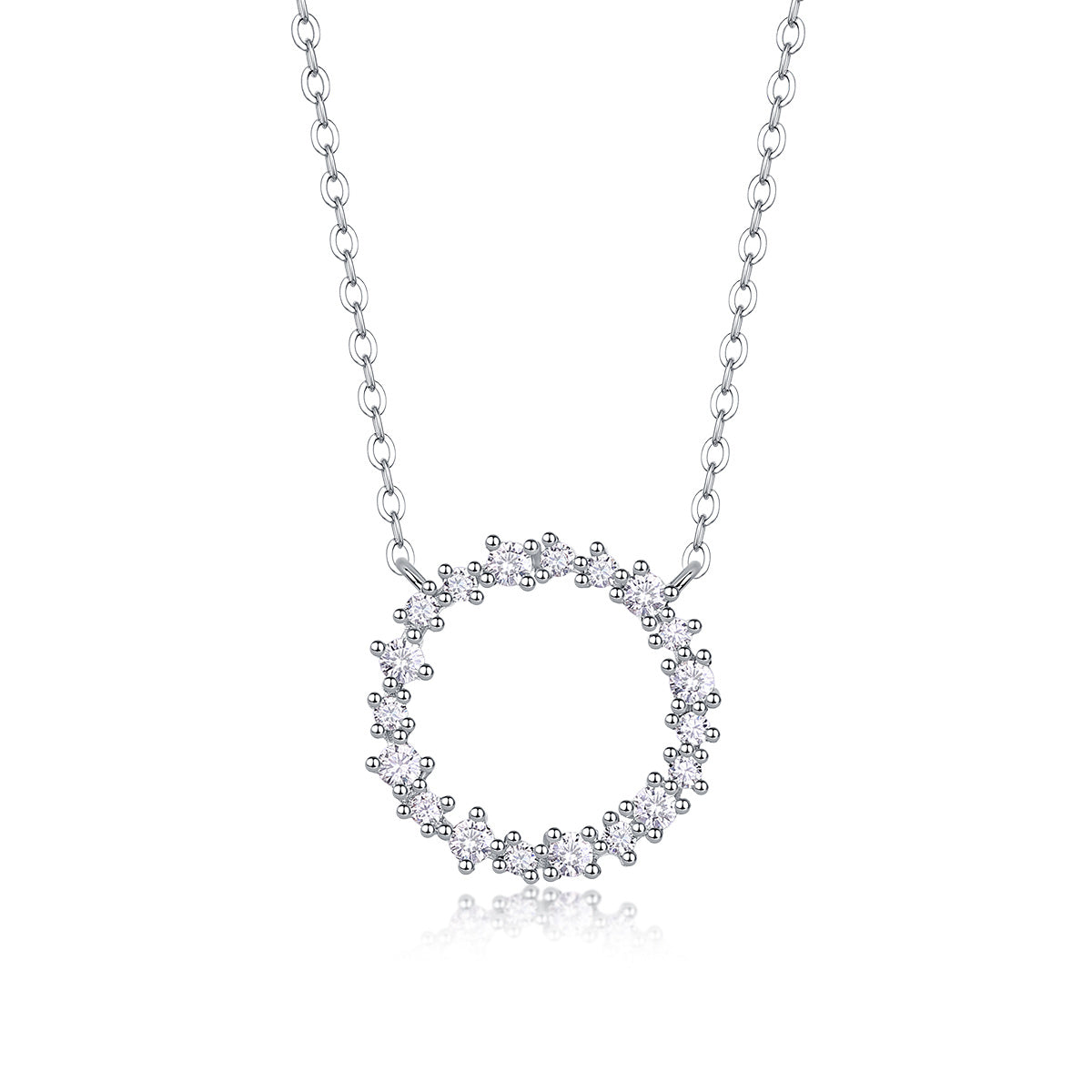 Lyrical Halo Moissanite Pendant Necklace