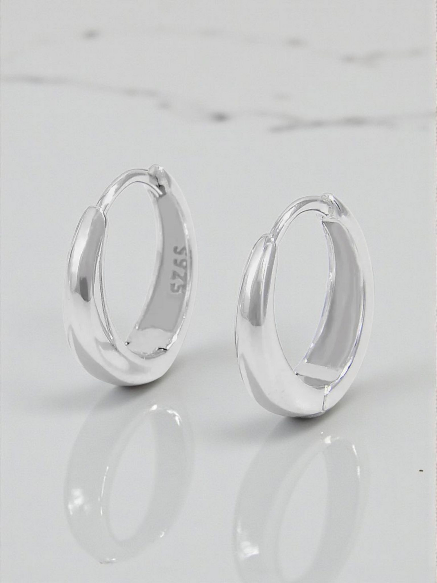 Minimalist 925 Sterling Silver Huggie Earrings