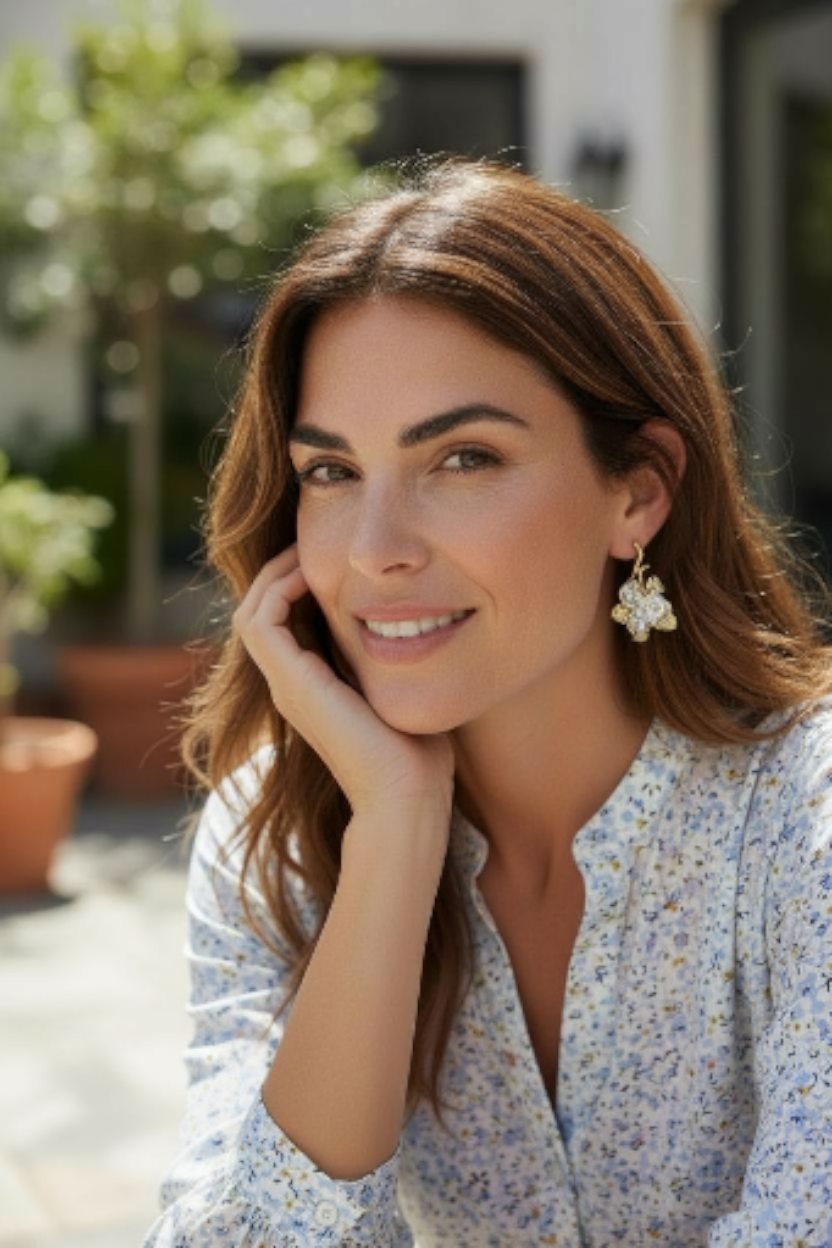 Sculpted Flower Drop Earrings