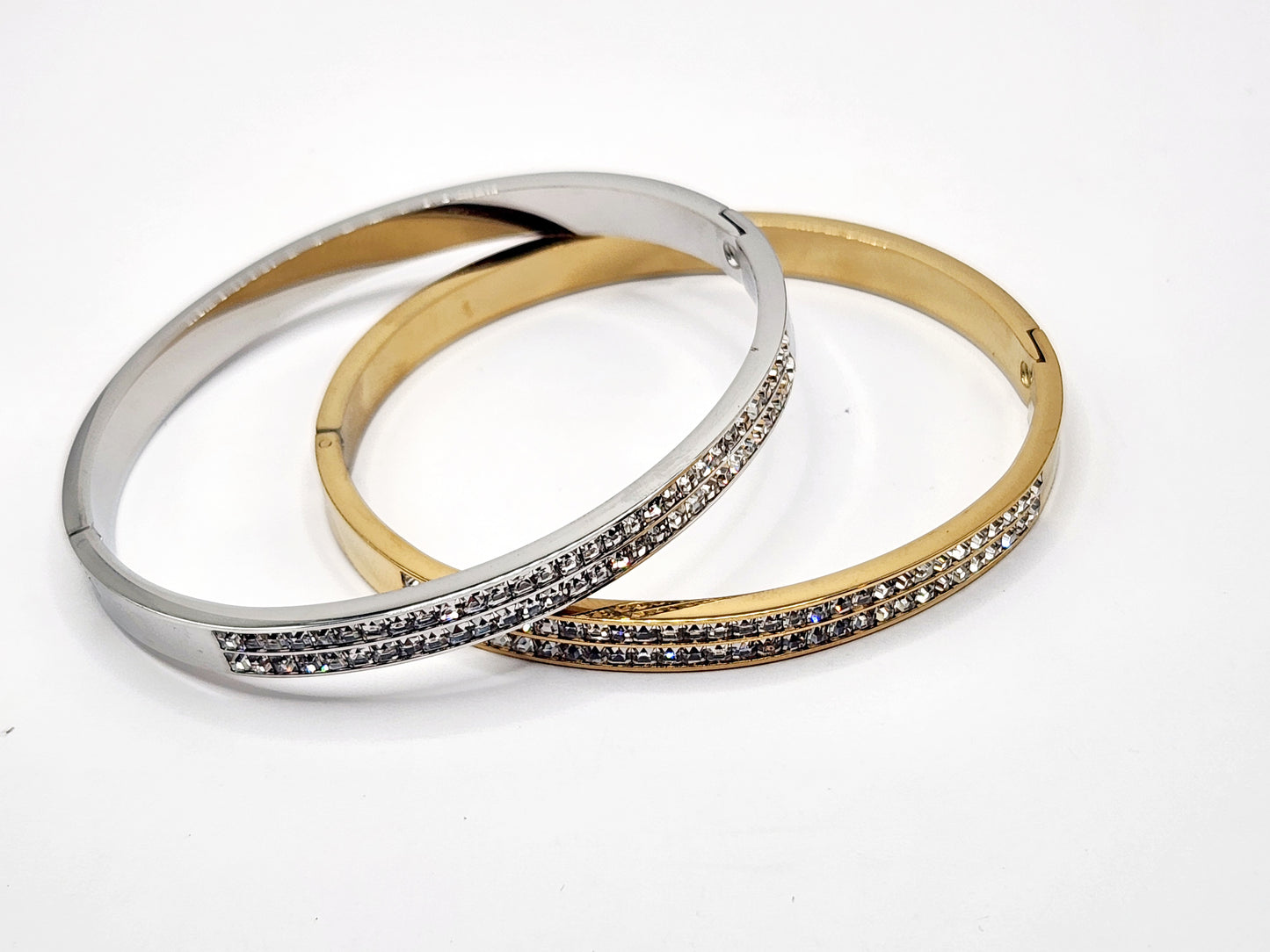 Crystal Paved Hinged Bracelet