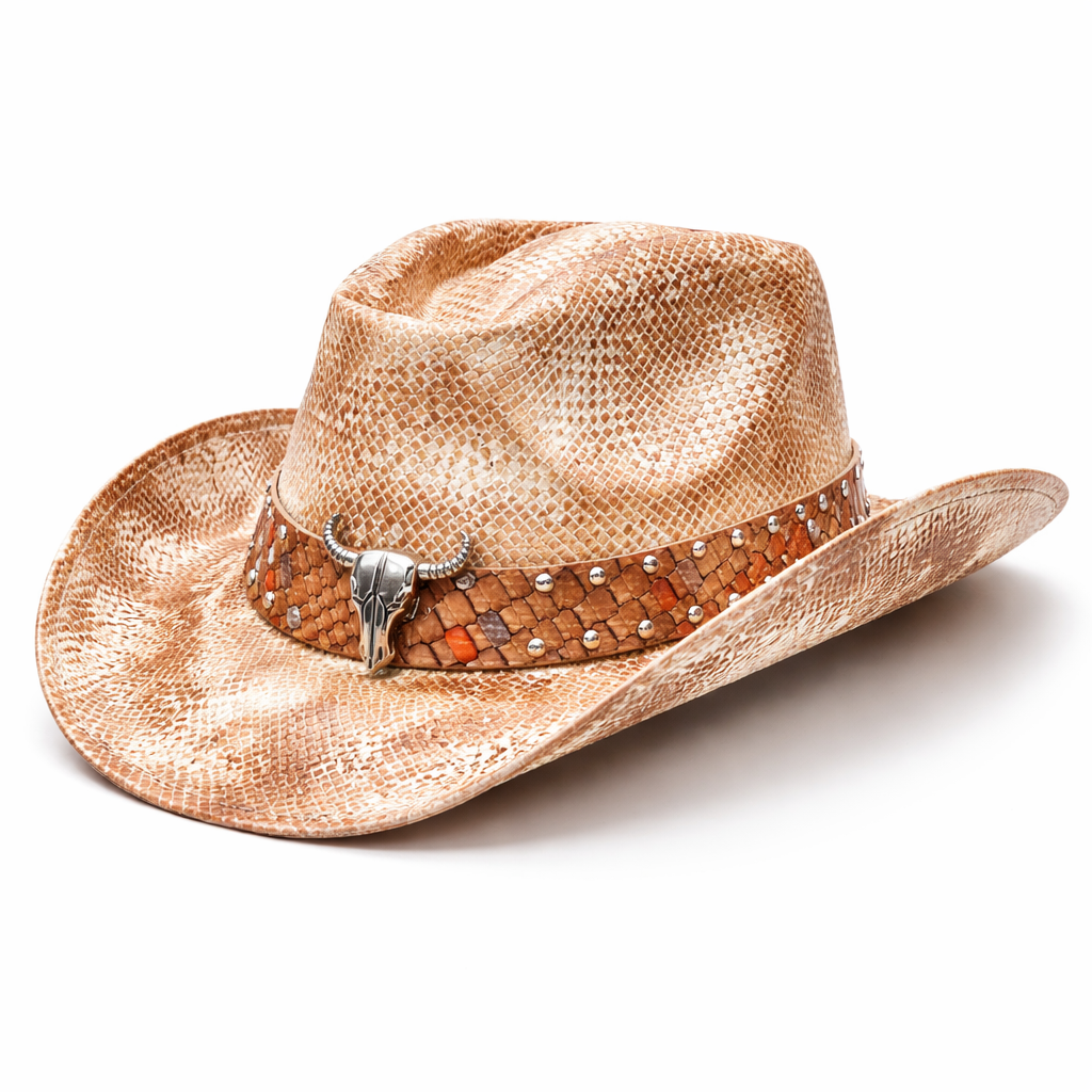 Faded Rancher Cowboy Hat in Denim & Rosewood
