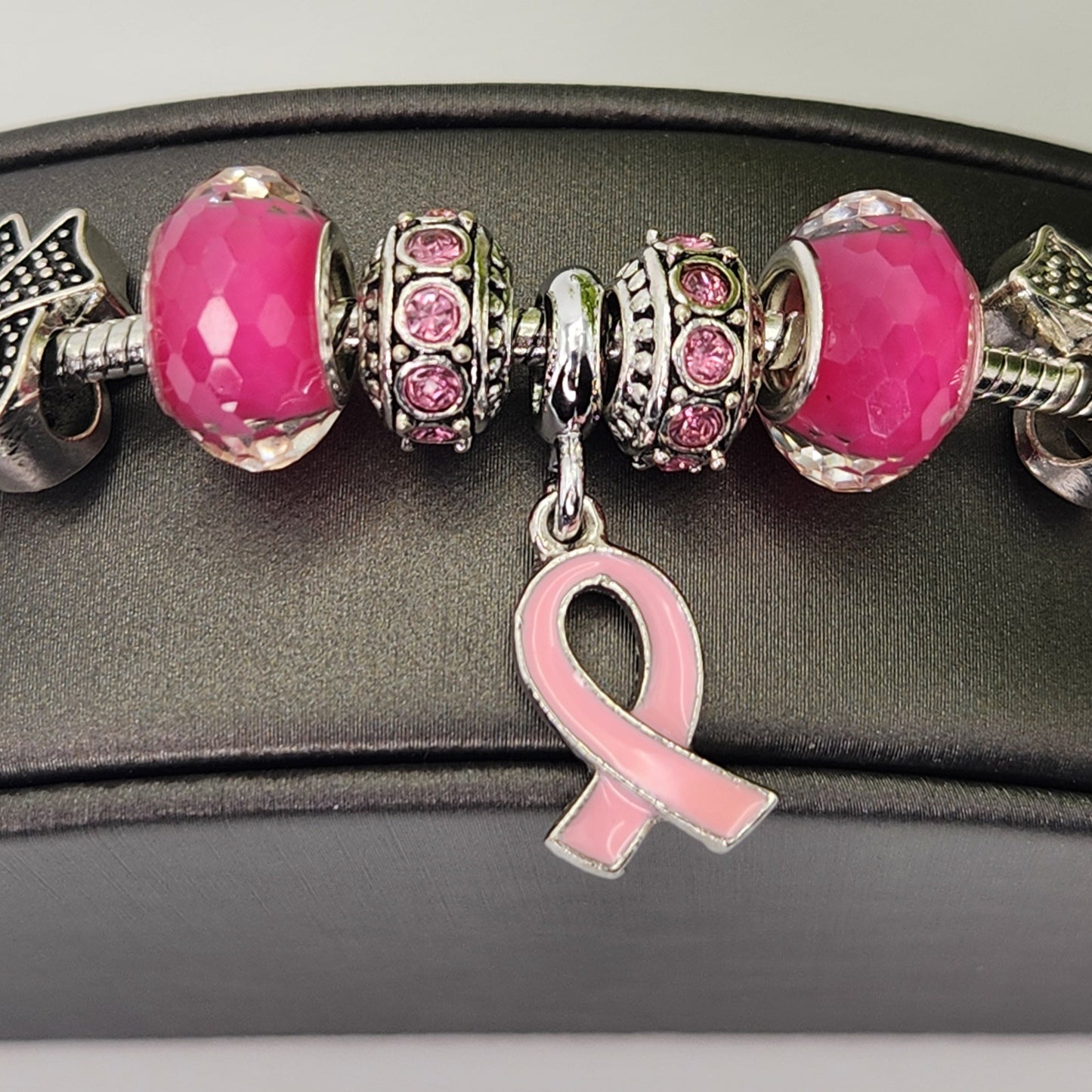 Pink Ribbon Charm Bracelet