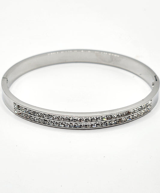Crystal Paved Hinged Bracelet