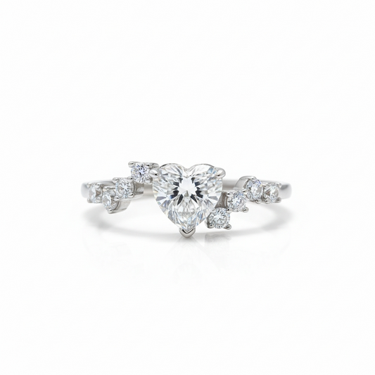 Heart Harmony Moissanite 925 Sterling Silver Ring