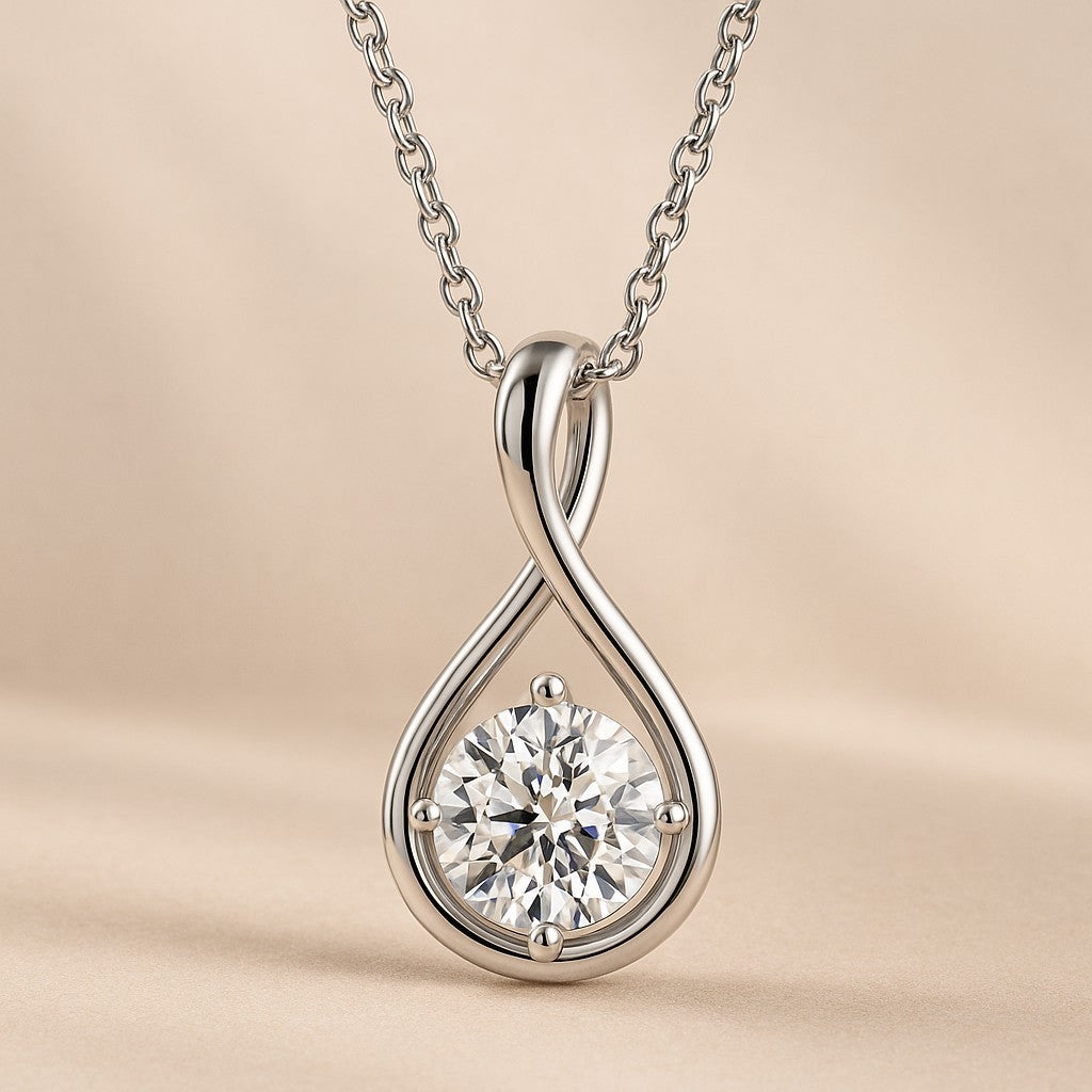 Vogue 2K Moissanite 925 Sterling Silver Necklace