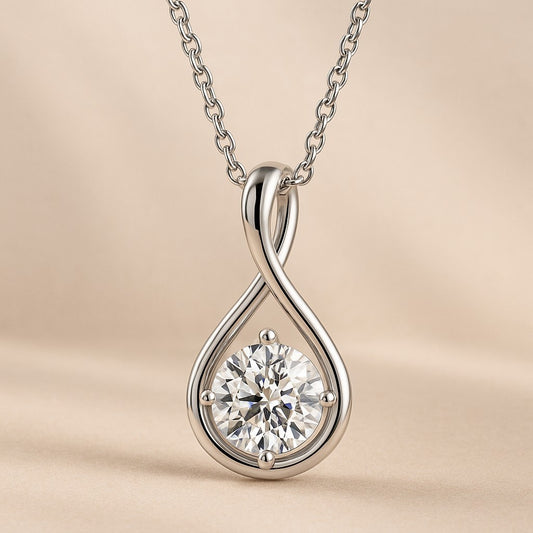 Vogue 2K Moissanite 925 Sterling Silver Necklace